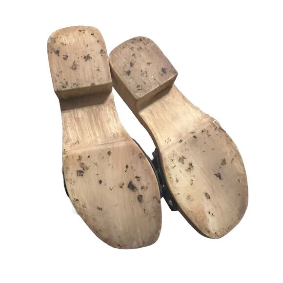 Steve Madden Chana Woody Platform Slide Clog Sandals  Size 7 Black Slip-on Heels - Picture 9 of 11